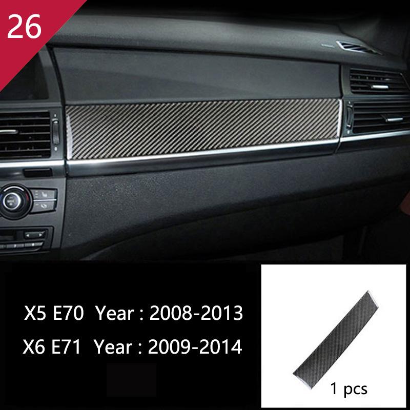 Carbon Fiber For q5 E70 E71 X5 X6 Interior Gearshift Air Conditioning AC CD Panel Reading Light Cover Trim Sticker Accessories q5