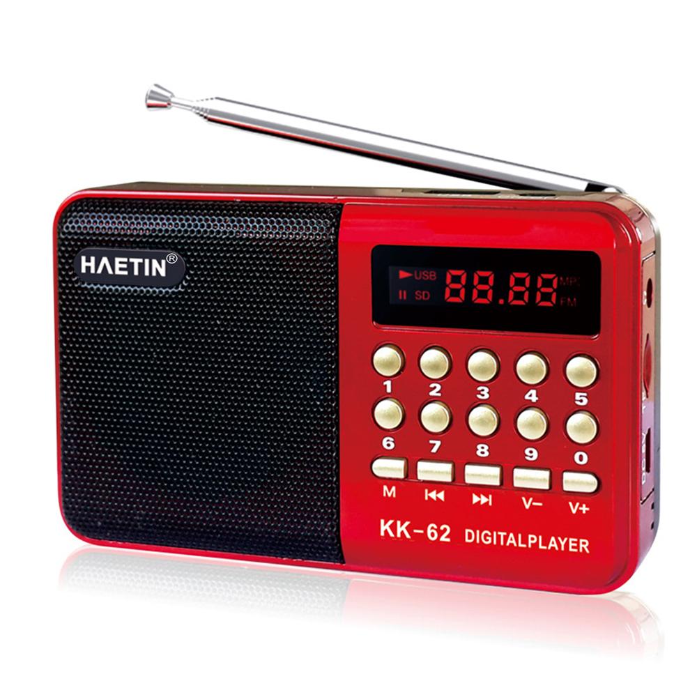 

L-62 Mini Radio 4.5W Single Band Plug-in FM Radio MP3 Music Player Gift for the Elderly красный