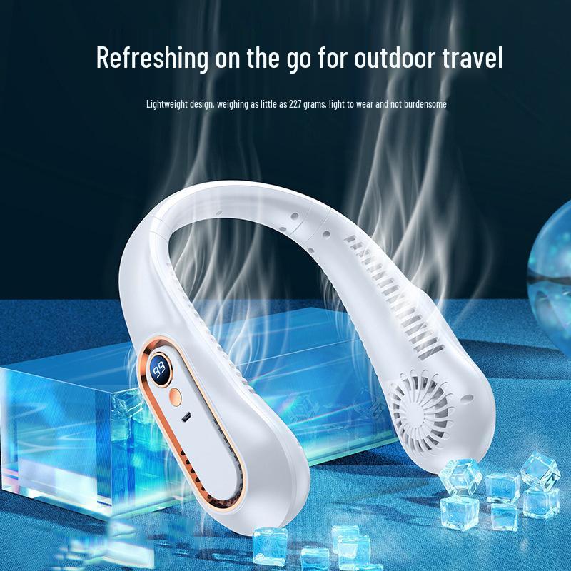 USB Rechargeable Bladeless Neck Fan - Portable, Personal, and Hands-Free