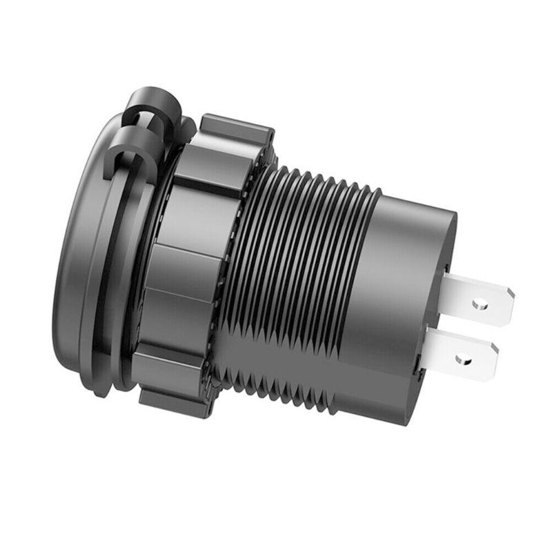 5 V 2,1 A wasserdichter Dual-Ports USB-Ladegerät Steckdosenadapter Stromspannungsanzeige Voltmeter für 12–24 V