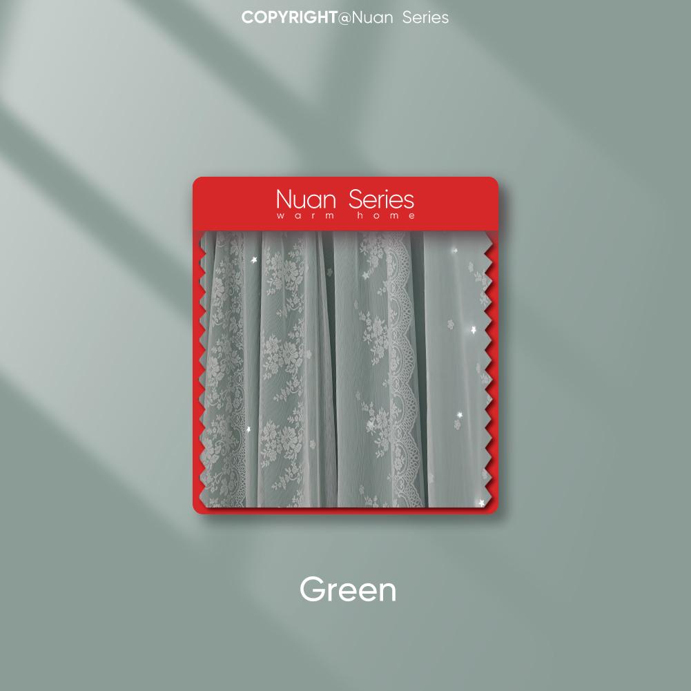 A Set of Nuan Series Hollow Star Blackout Curtain and Lace Sheer Curtains Integrated Gauze Curtain and Curtain for Living Room Bedroom Home Decor