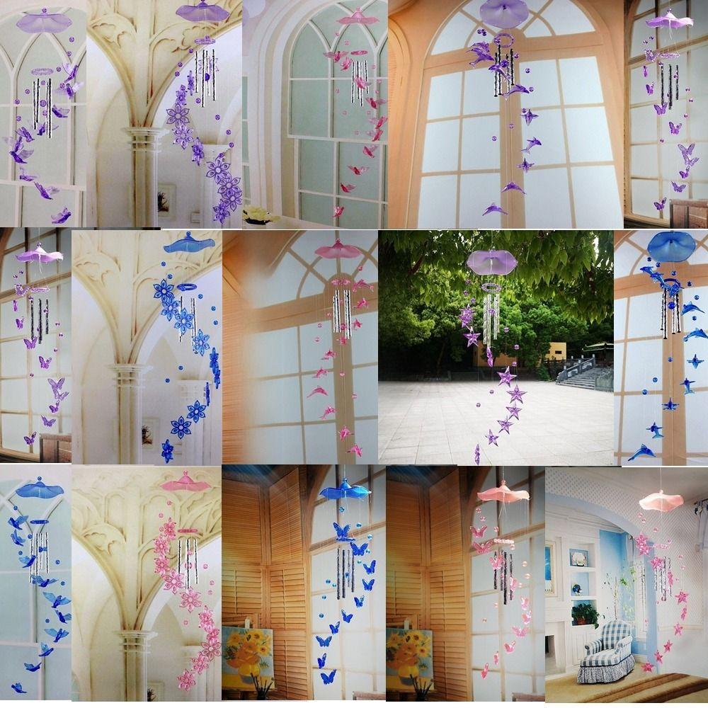 Metal Tubes Butterfly Wind Chime Star Garden Wind Chimes Window Ornaments Christmas