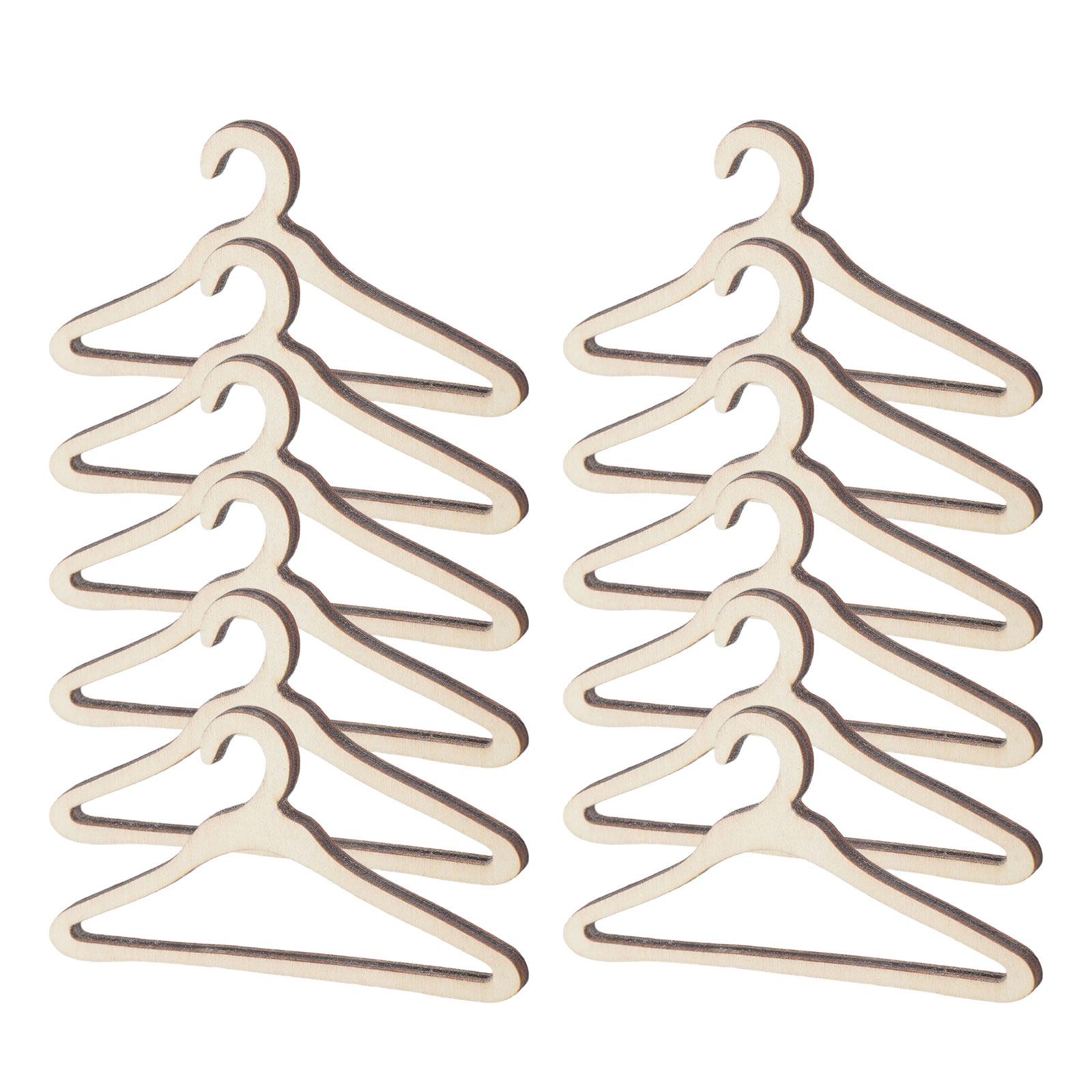 

Деревянная вешалка с двойной перекладиной для одежды для плюшевых кукол, прочный органайзер для хранения для детской комнаты и гардероба C