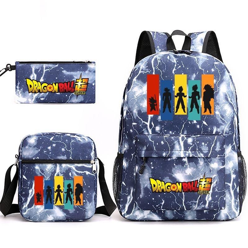 Dragon Ball Super Z Printed Backpack 3-Piece Set Casual Outdoor School Bag 3-Piece Set