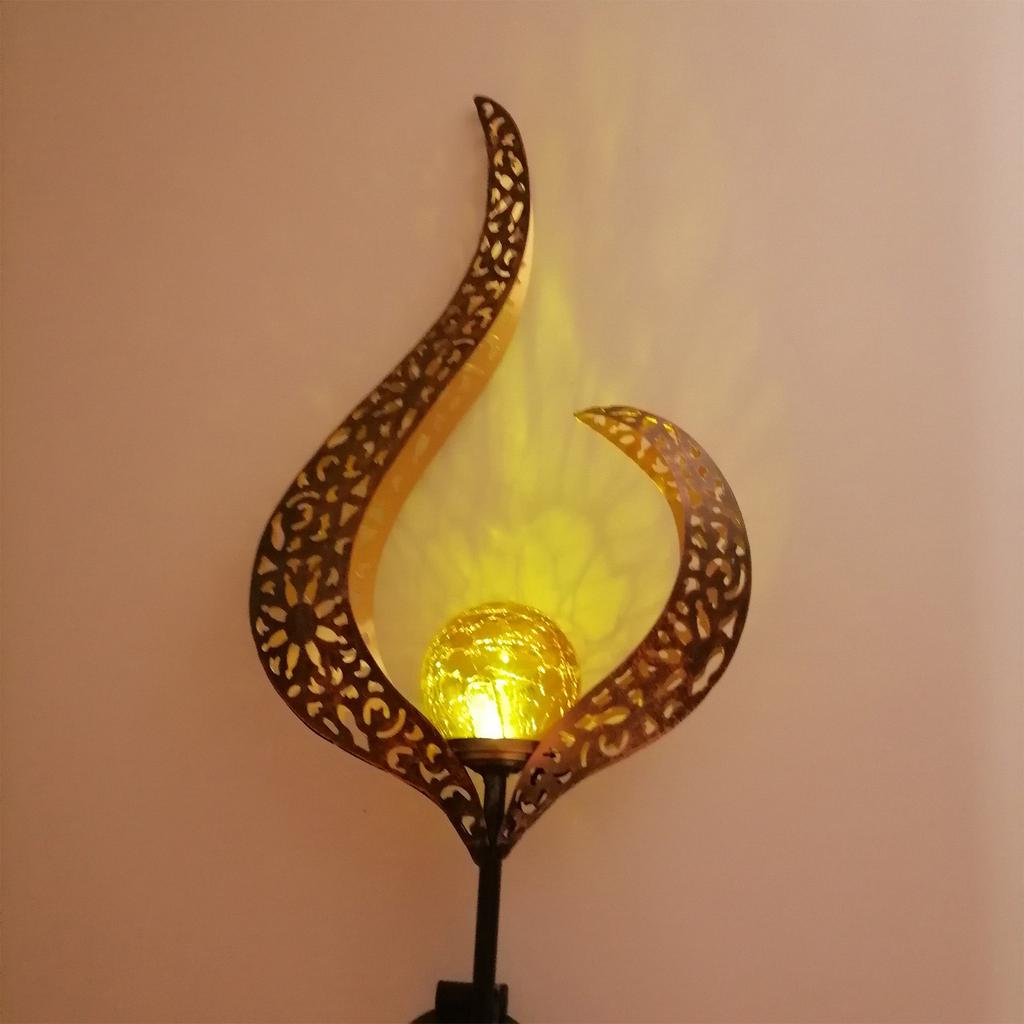 Outdoor Solar Hollow Flame Decorative Light Garden  Light