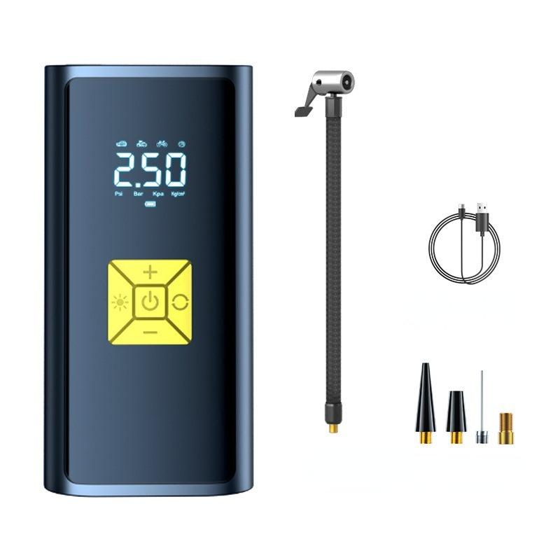 Pompă de aer electrică Baterie de 6000 mAh Mini compresor portabil Pompă electrică de 150 PSI cu afișaj digital și iluminare de urgență pentru motociclete, mașini