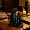 Decorative Collectible Toys 3D Printed Sitting Black Dragon Statue, Fantasy Western Figurine, Exquisite Craft Ornaments Gothic Decor Ornament