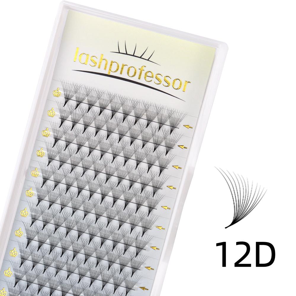 Lashprofessor 3D/4D/5D/6D Sharp Premade Volume 320Fans 8D/10D/12D Individual Lash Extension Pointy Thin Stem Russian Volume Lash