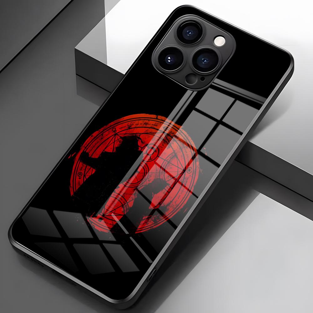 

Fullmetal Alchemist Janpan Anime Phone Case For IPhone 17 Pro Max 16 15 14 Pro Max 13 11 X Xs Xr 8 7Plus Glass Cover iPhone17 Pro Max