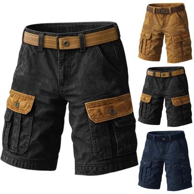 Herren Freizeit Baumwolle Gewaschen Used Mehrere Taschen Arbeitsshorts