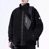 Li-Ning Badfive Basketball Series Warm Sherpa Fleece Loose Knit High Collar Plus Velvet Jacket Unisex Outerwear Black AFDR729-4