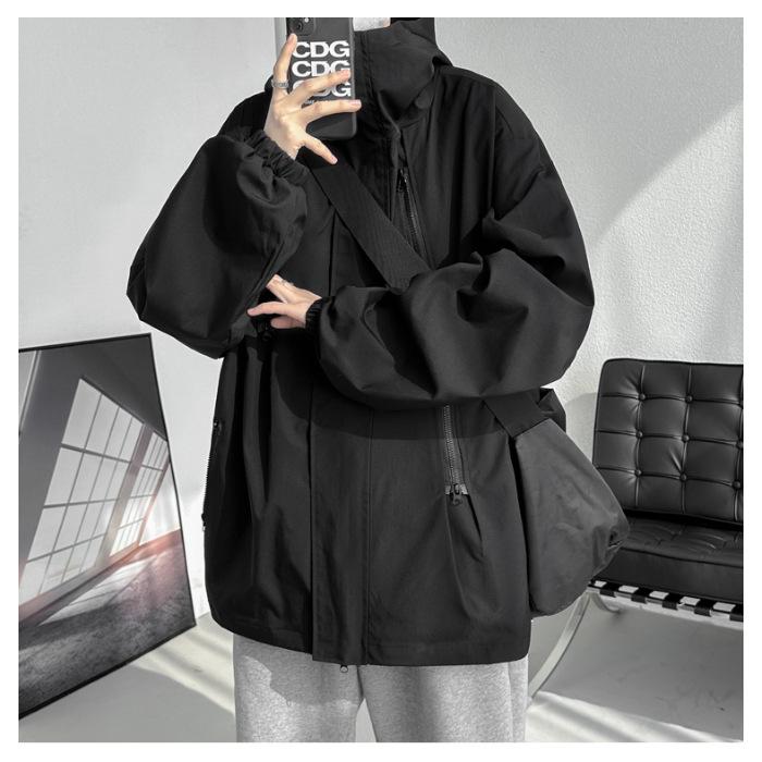 2024 Unisex Waterproof Windbreaker: Black Outdoor Jacket for Autumn & Winter