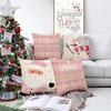 Festive Pink Christmas Pillowcases: Santa, Snowman, Merry Christmas & Christmas Eve Designs home room decoration