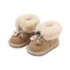 Toddler Girls' Plush Outdoor Leather Boots with Velvet Lining - Winter 2025