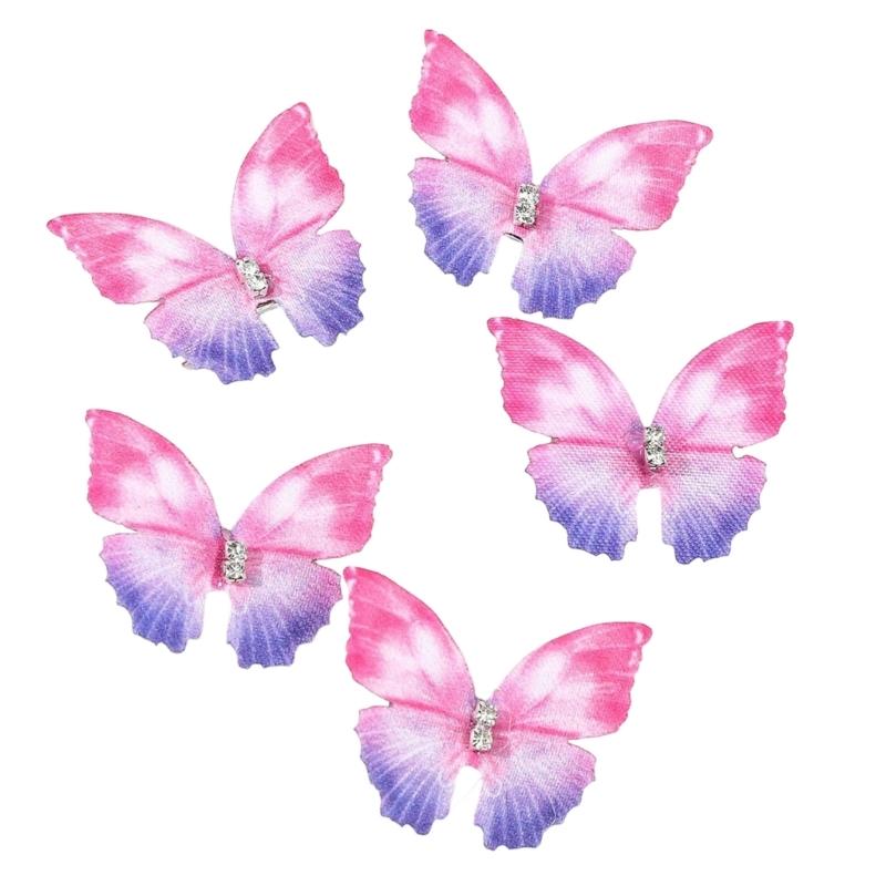 Pack Of 5 Butterfly Hair Clip For Women Girl Hair Accessories Side Barrettes For Parties Proms School Event Wear