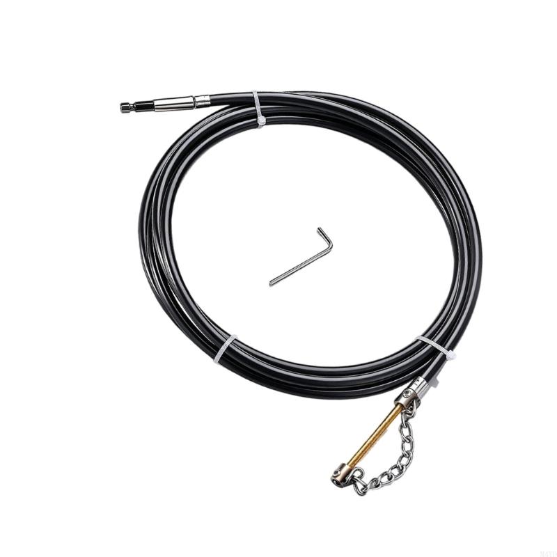 Adjustable Drain Cleaning Snake Corrosions Resistant Drain Auger Chain Cleaner Drain Cleaner With Connector Clog Tool M4YD