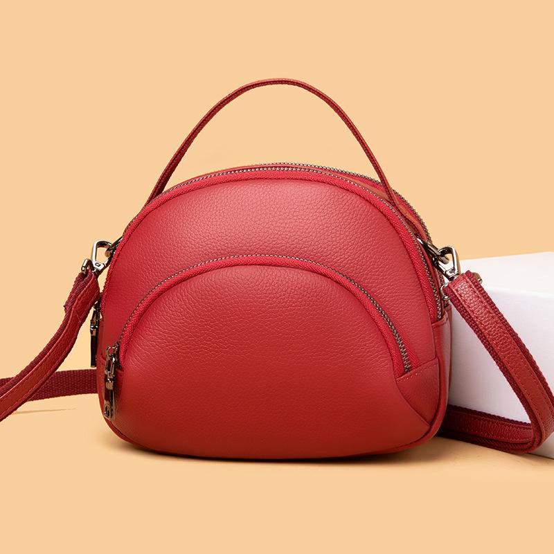 Leather women's bags new trendy fashion big stomach king shoulder messenger bag first layer cowhide mother bag