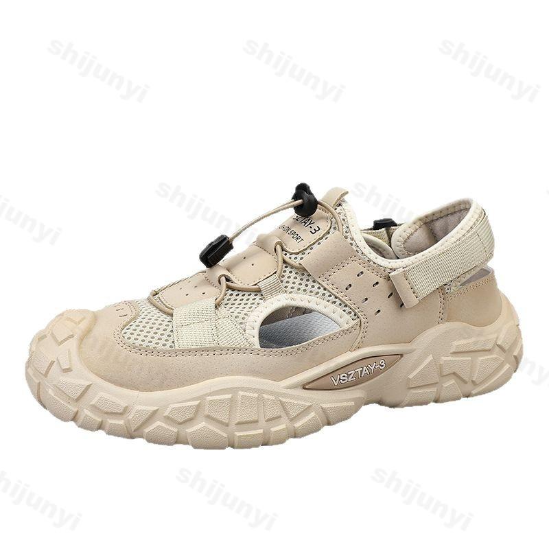 Men Sandals 2025 Summer Mesh Breathable Outdoor Beach Sports Sandals Platform Hollow Out Walking Shoes Man Classic Hiking Shoe