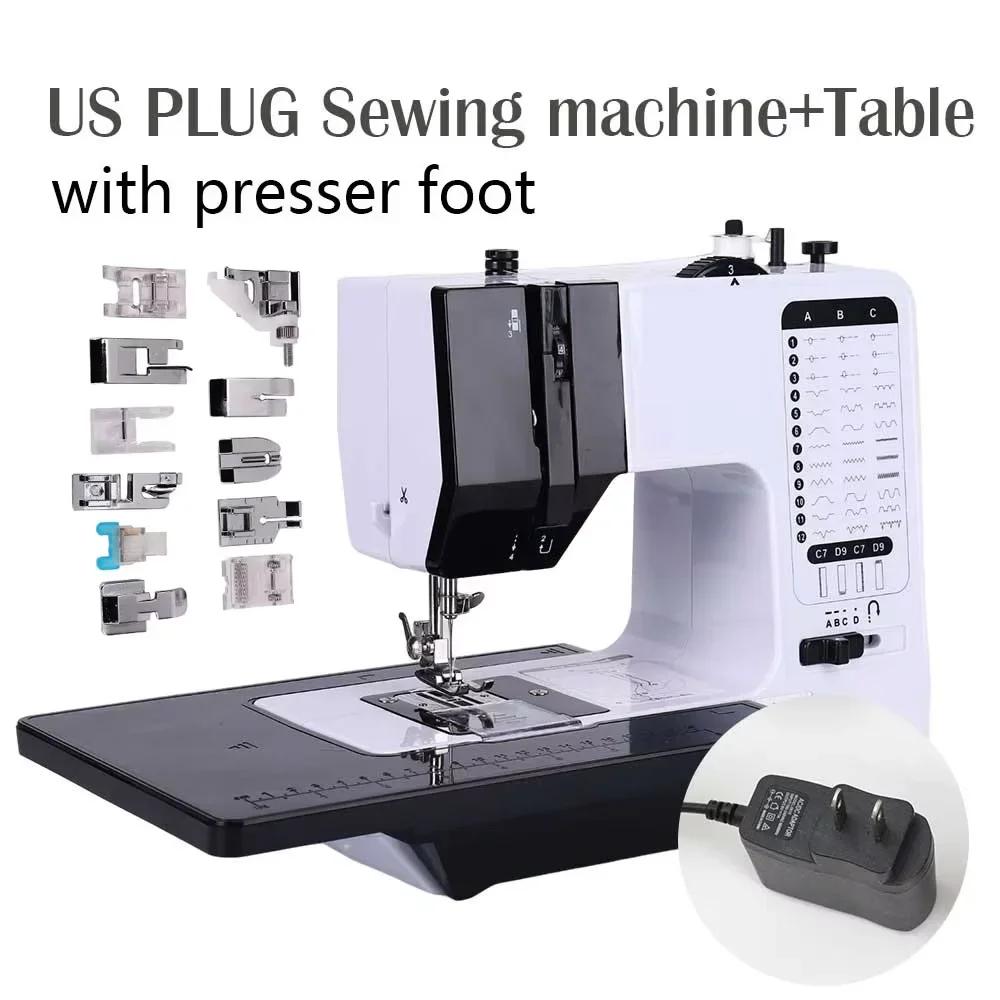 Sewing Machine 38 Stitches Mini Portable Handy Replaceable Presser Foot Winding Overlock Start Button Electrec With Pedal Repair