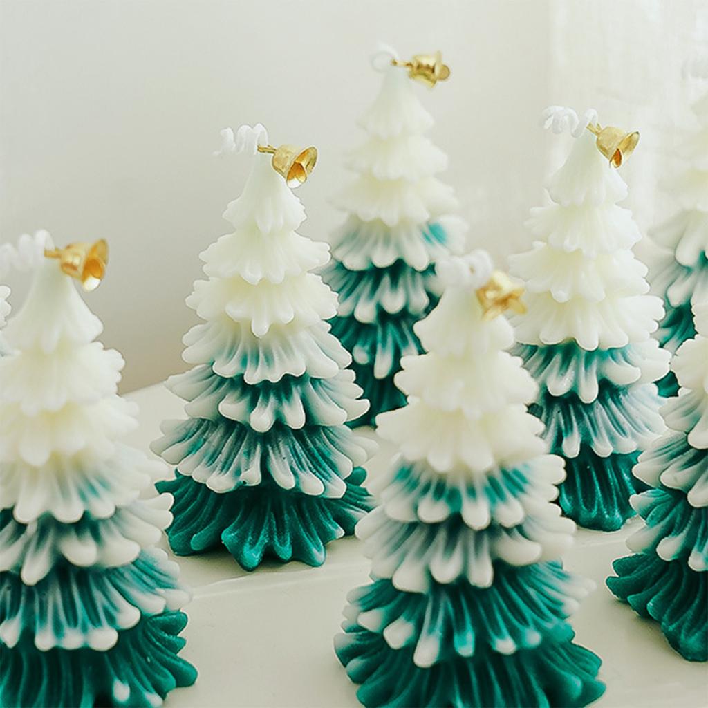 Christmas Tree Candle Frosted Scented Candle Two-tone Gradient Scented Candle, Christmas Tree Scented Candle Home Décor Gift