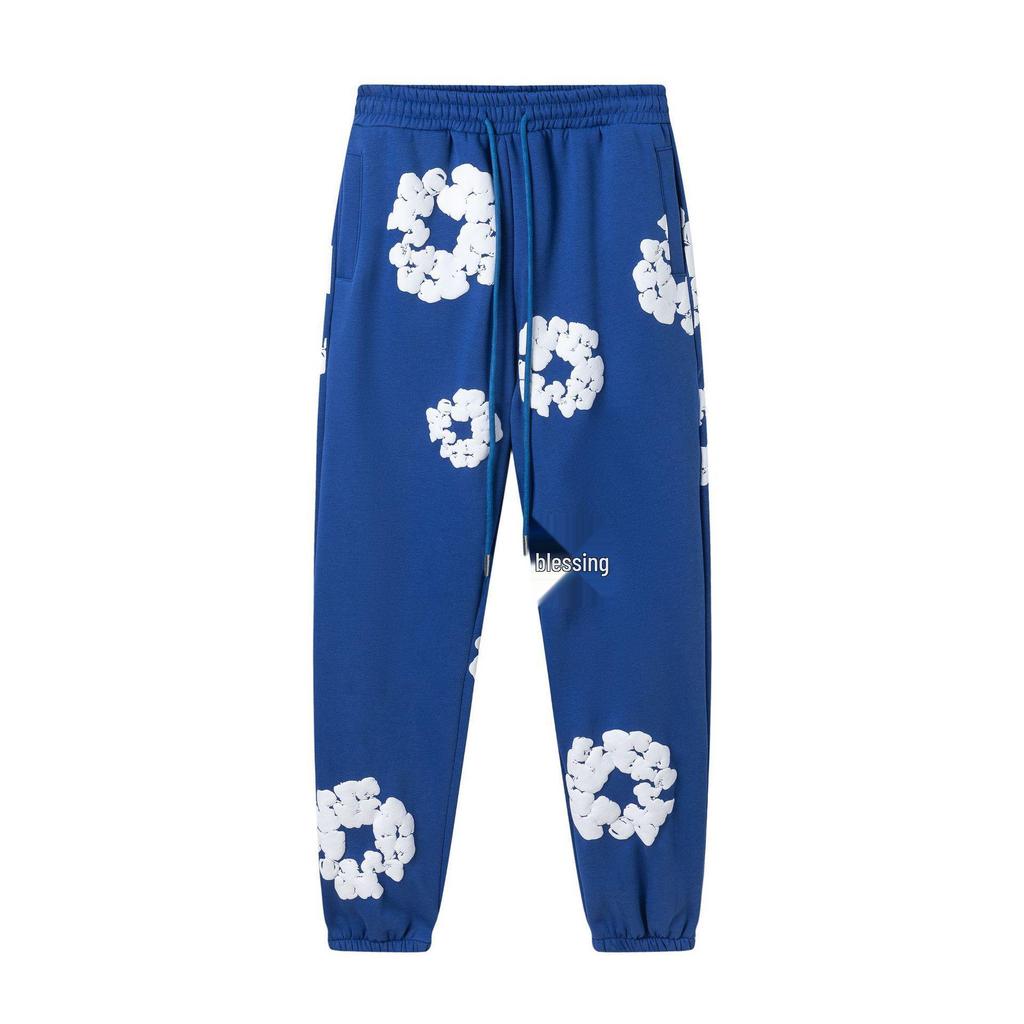 Fleece-Lined Denim Tears Hoodie & Sweatpants Set Inspired by Kanye's Style