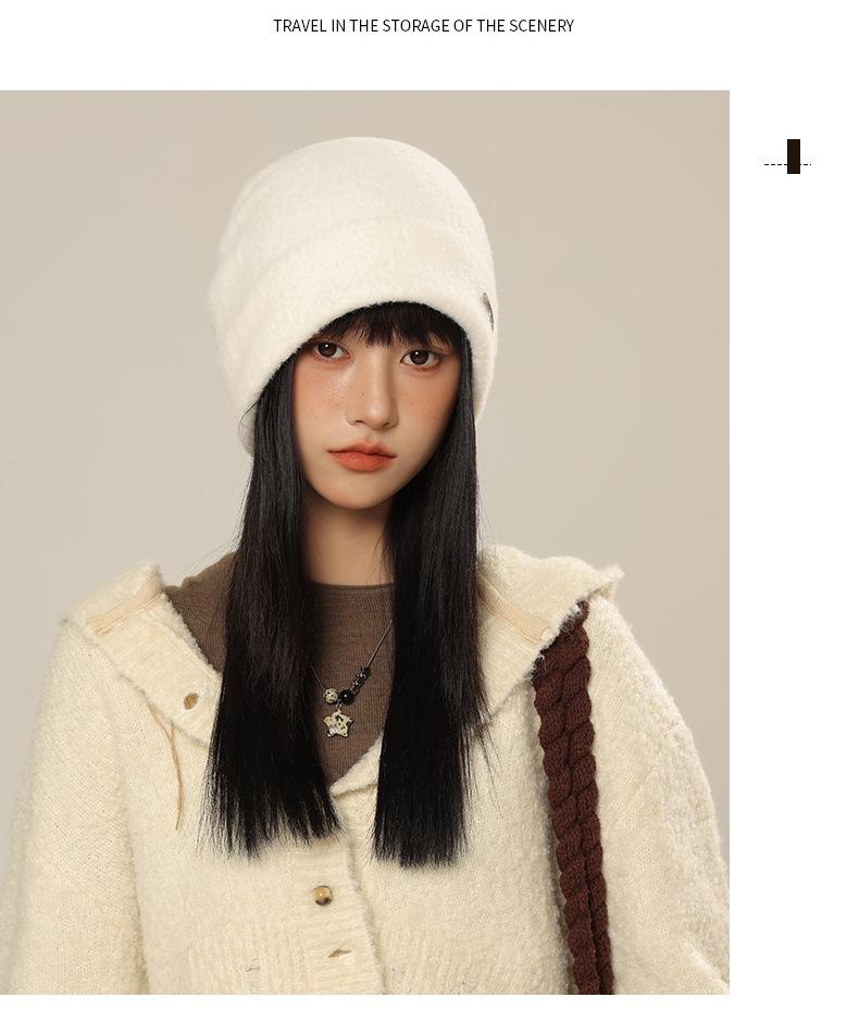 Korean Style Women's Warm Slouchy Beanie: Windproof Ear Protection for Autumn/Winter, Maternity-Friendly