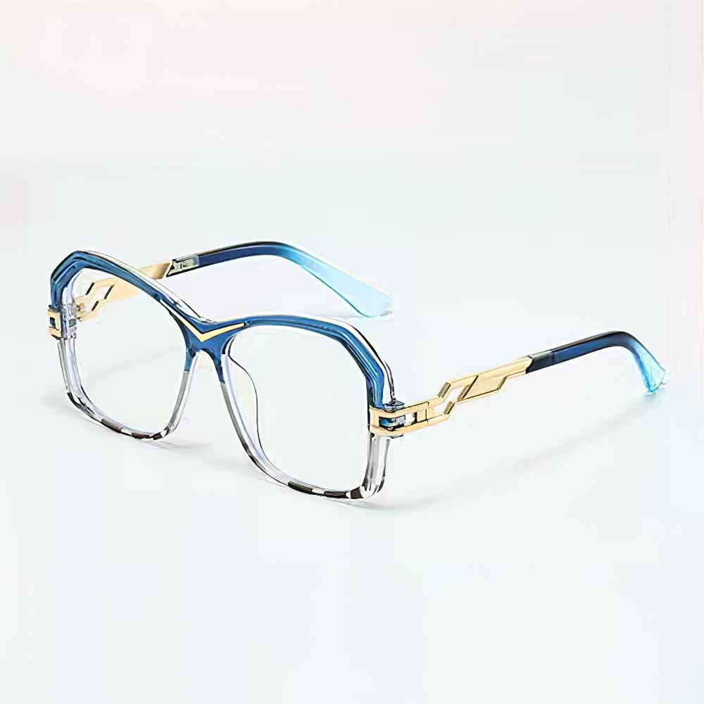 Anti Blue Light Glasses Oversized Frame Transparent Lenses Glasses Unique Metal Chain Modern High-end Women Computer Glasses