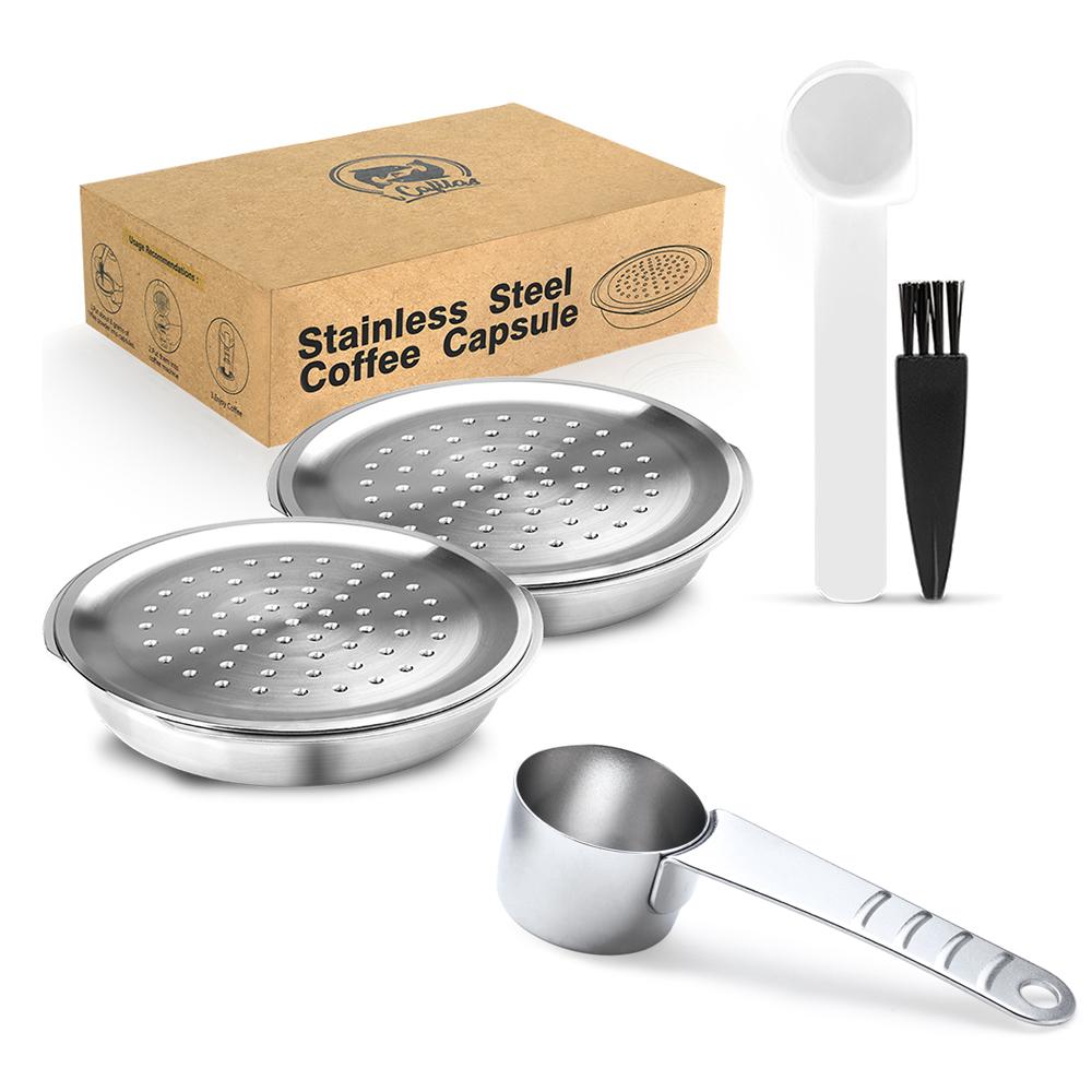 Stainless Steel Reusable Coffee Capsule Pods Compatibel with Philips Senseo Machine Coffee Maker Filter Metal Tamper