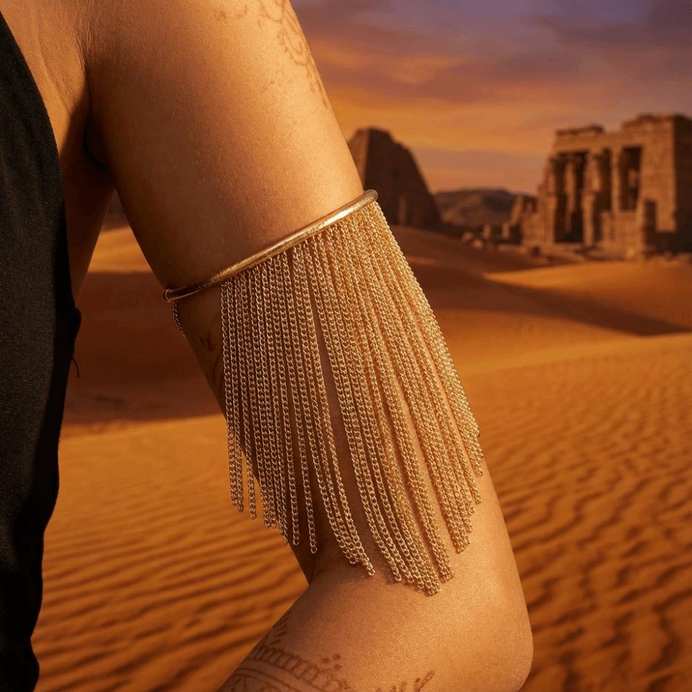 Adjustable Fringe Arm Cuff Bangle Zinc Zinc Alloy Open Upper Arm Chain Jewelry Tassels Armband  Party