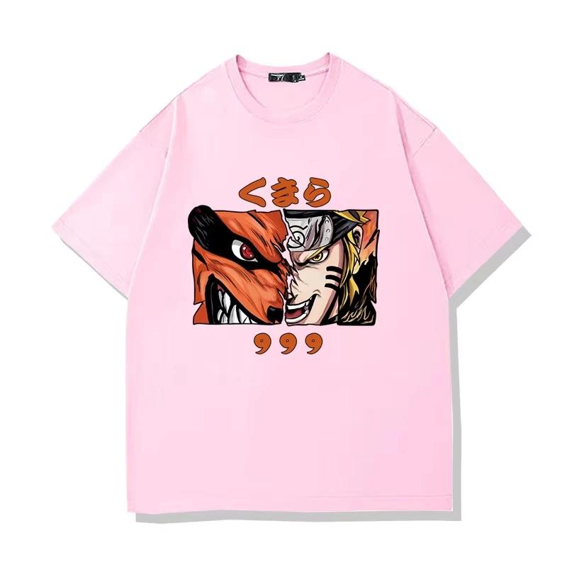 Anime Naruto Peripheral Pure Cotton Short Sleeved Tees 2026 summer new Fashion Streetwear Men Breathable comfortable T-shirts