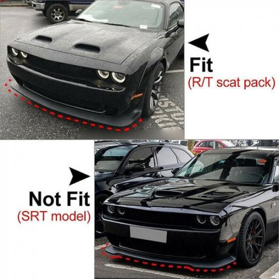 Yellow Front Splitter Bumper Lip Protector Set Fits Dodge Challenger SRT Hellcat