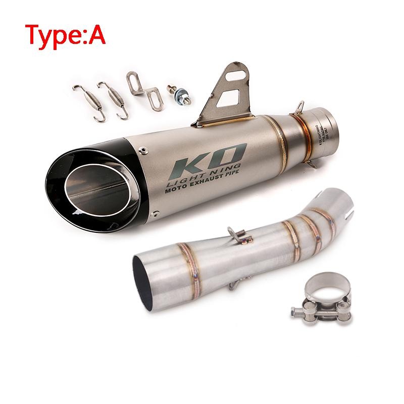 For Benelli 502C Any Year Motorcycle Exhaust Ssytem 51mm Muffler Pipe Link Middle Connect Tube Escape Stainless Steel A