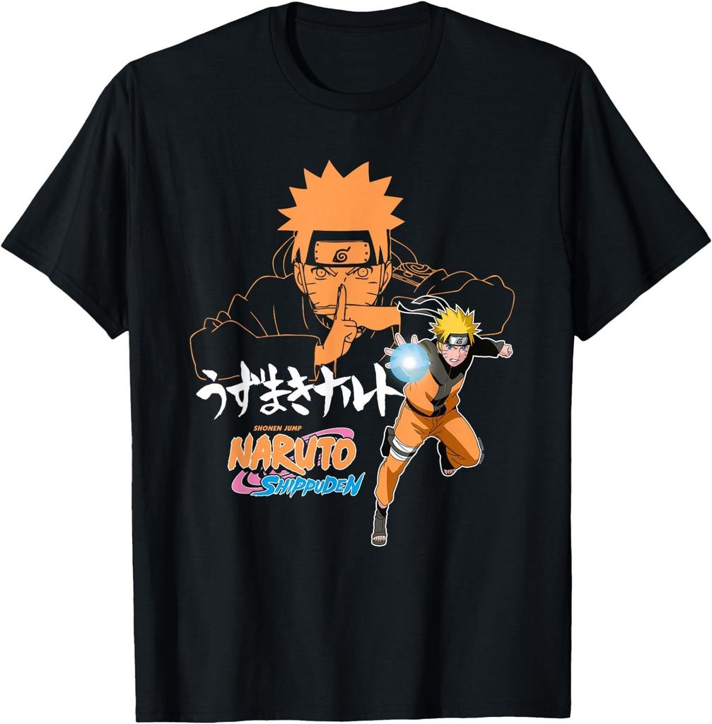 Naruto Shippuden Naruto Uzumaki Jutsu with Kanji Anime T-Shirt