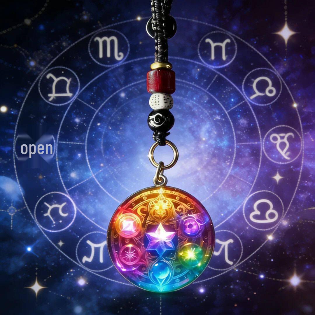 

Twelve Constellations Nine Purple Li Fire Keychain - Unisex New Year Gift for Drivers Single Bundle