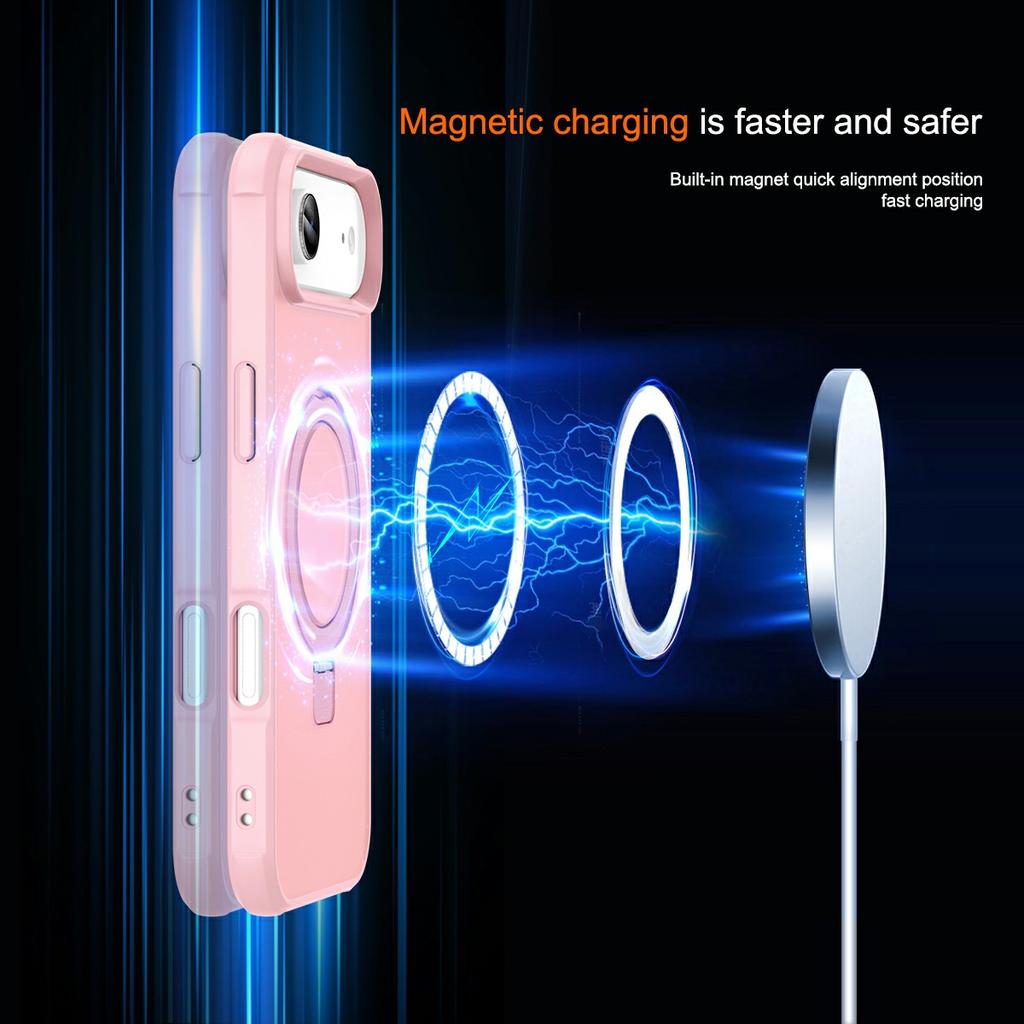 For iPhone 17 Air Case Compatible with MagSafe Ring Holder Kickstand TPU+PC Phone Cover