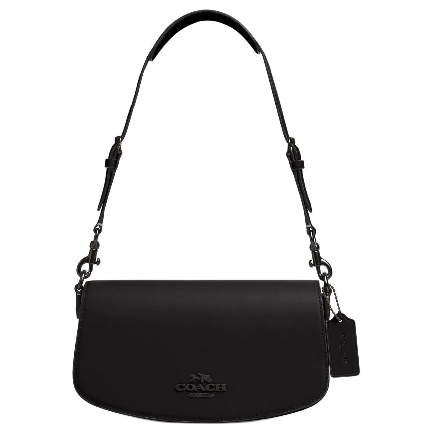 Coach Crossbody Bag Pebbled Leather Black Casual Daily Travel CT768-JIBLK Basic Set (Bag+Dust Bag)