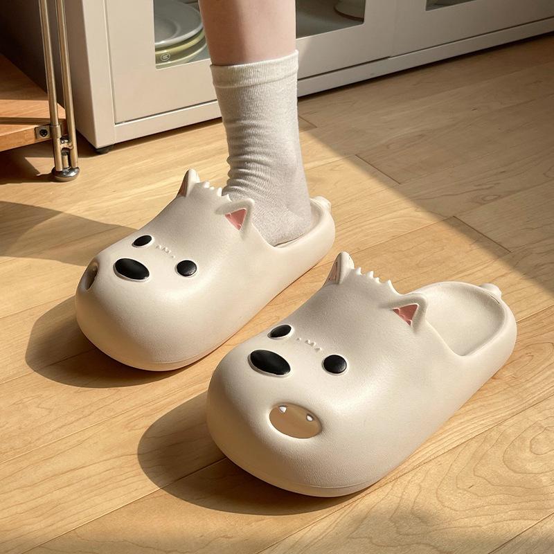 Fashion Summer Home Street Slippers For Women Men Cute Cartoon Dog Platform Shoes Soft EVA Slip-on Sandals Couples Indoor Beach Slides
