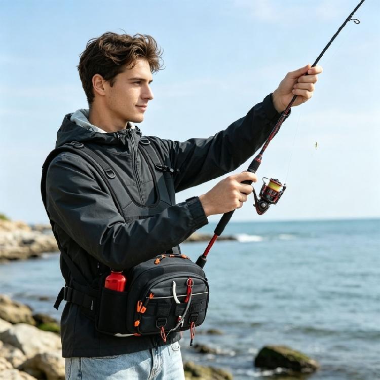Zaino a Gilet Sportivo Borse Borsa da Petto per Pesca Borsa da Pesca Esterna Antigraffio Borsa da Petto Antispruzzo Multicolore