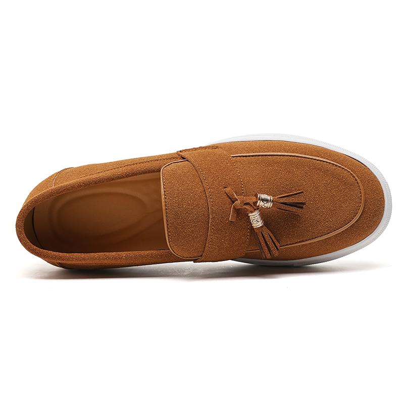 Fashion Leather Casual Shoes Men Loafers Luxury Design Slip On Male Dress Shoes Leisure Style Big Size Good Wear-resistant Sole