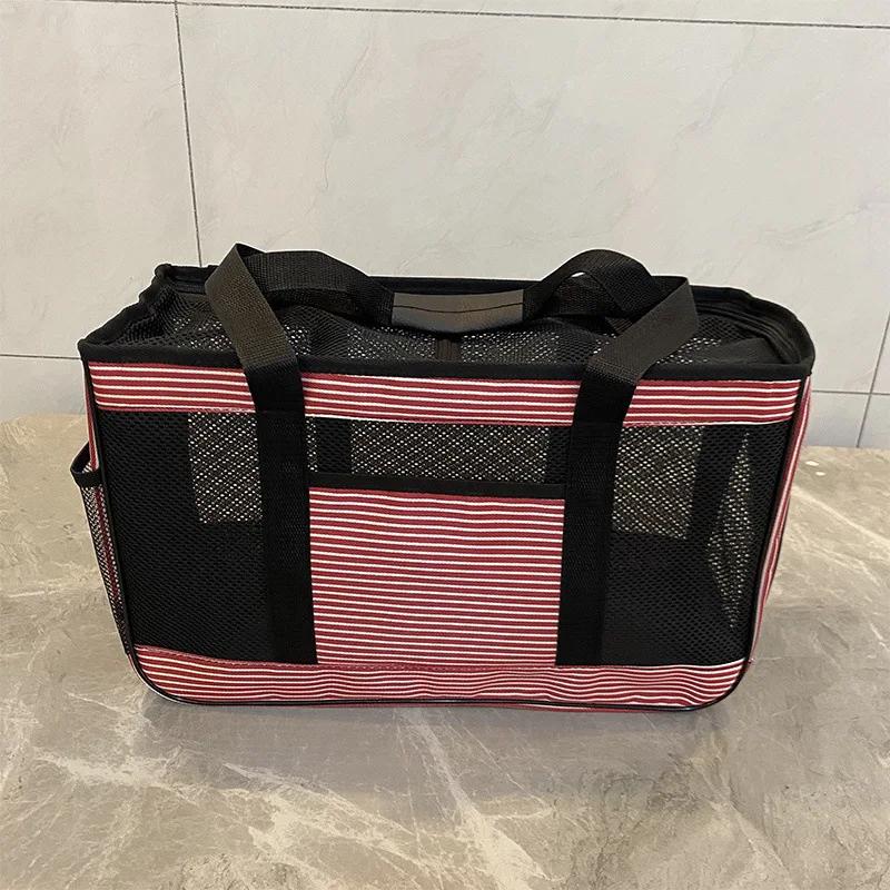 Cat Bags Pet Bags Dog Going Out Portable Handbag Cat Transparent Backpack Large Capacity Travel Bag Breathable Pet Schoolbag