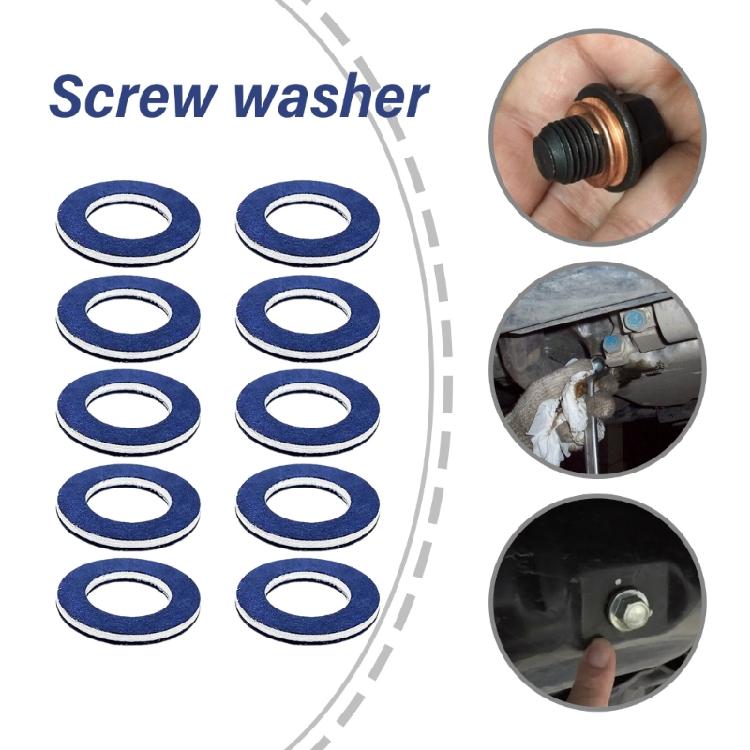 Set of 10 Oil Change Sealing Washers Wear Resistant Engine Oil Drain Plug Seal Washer Oil Pans Gasket for Vehicle