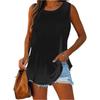 Sleeveless Tank Top for Women Casual Loose Fit Round Neck Lightweight Summer Shirt Soft Fabric Pullover Blouse