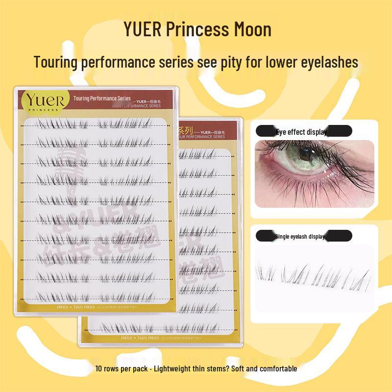 

Princess Moon s Delicate Wild Lower Eyelashes: Natural, Realistic Grafted False Lashes - 10 Rows