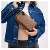 Coach Nolita 19 Brand Logo Zipper Closure Coated Canvas Shoulder Bag Small Size Women's Brown and Black