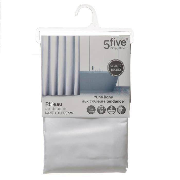 5five - rideau de douche 180x200cm "colorama" blanc