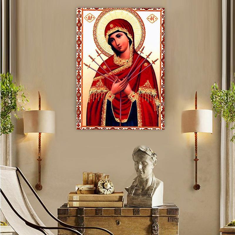 

Алмазная вышивка HUACAN, религиозные стразы, картины, алмазная живопись, полная квадратная дрель 20*30 cm