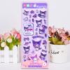 4Pcs Sanrio Anime 3D Crystal Relief Stickers Cute Kuromi My Melody Pochacco Cartoon Decal Phone Laptop Fridge Kawaii Sticker Toy