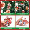 12 Peças Pingentes de Madeira de Natal Homem de Gengibre Papai Noel Árvore de Natal Enfeites Pendentes Decoração de Festa em Casa de Natal Presente de Ano Novo