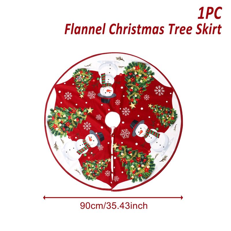 Christmas Flannel Tree Skirt Crafts Tree Surround Base Set  Merry Christmas Decoration for Home 2024 Xmas Ornaments Navidad 2025