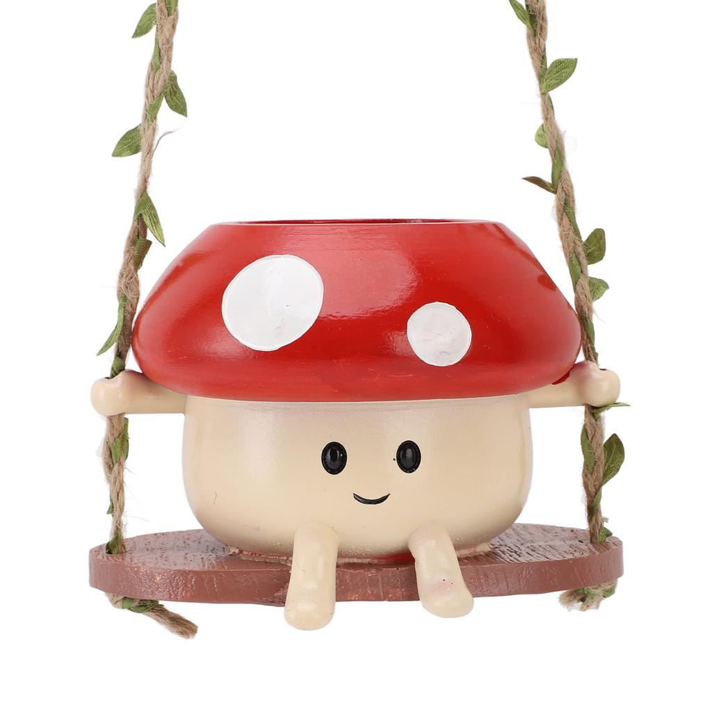 Mushroom Flower Pot Swing Face Planter Succulent Plant Pot Ornament for Wall Ceiling Shelf